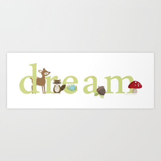Woodland Dreams - Green Art Print