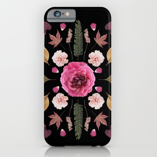 BOTANICAL COLLAGE N1 BLACK BACKGROUND iPhone & iPod Case