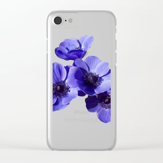 blue poppy Clear iPhone Case