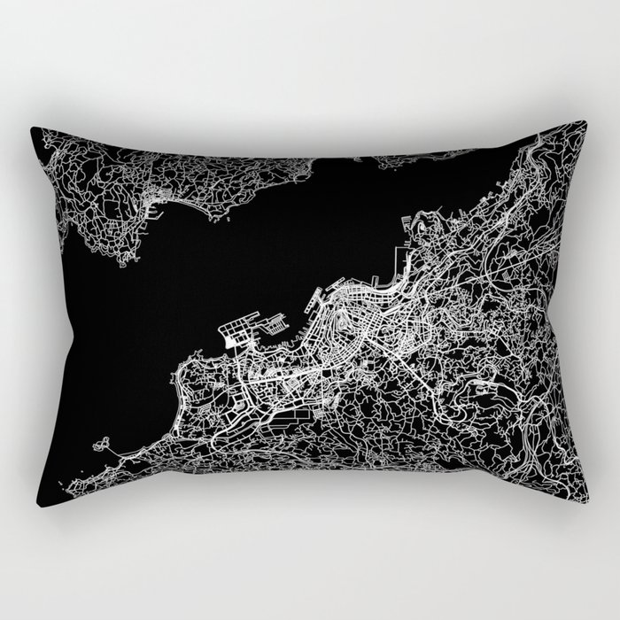 Vigo Black Map Rectangular Pillow