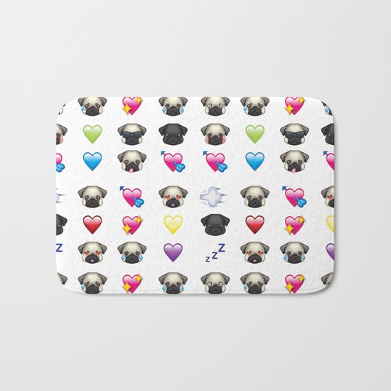 Emoji Pug Bath Mat