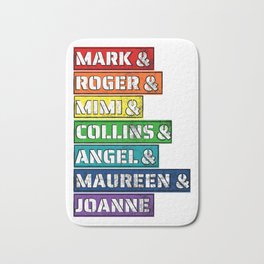 Rent Musical Character Names Bath Mat | Joanne, Mark, Graphicdesign, Maureen, Angel, Westend, Idinamenzel, Roger, Rosariodawson, Rainbow 