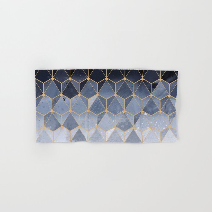 blue and gold bath towels