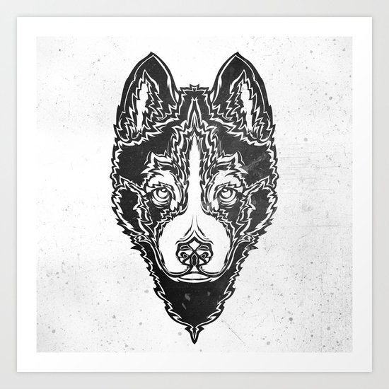 Dog black Art Print