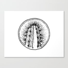Black and white cactus sketch Canvas Print