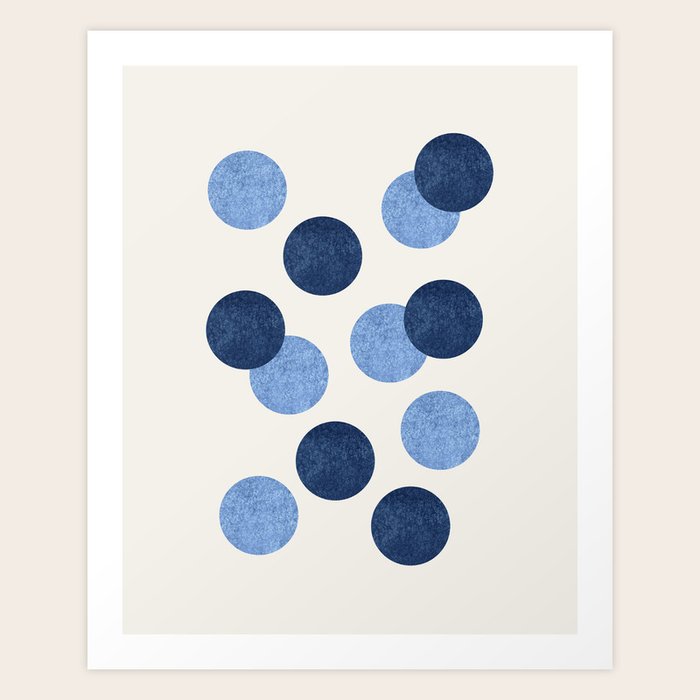 Blue Dots Abstract Pattern Art Print by MoonlightPrint Society6