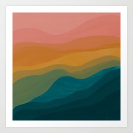 Desert Mountains In Color Art Print | Pop Art, Morganharpernichols, Pattern, Black Artist, Curated, Digital, Fine Art, Street Art, Mountain, Female Artist 