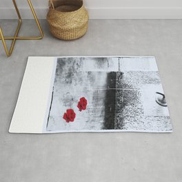 Drifting Roses Rug | Black And White, Rose, Color, Photo, Fountain, Floating, Digital, Water, Drifting, Roses 