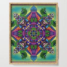 Psychedelic Mandala Visionary Art - Refinement Of Light Serving Tray