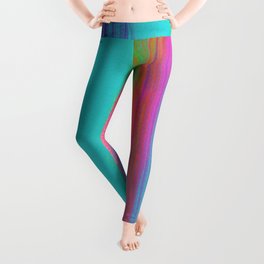 Rainbow Abstract Iridescent Painting V3 Leggings