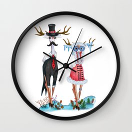 Fashion Christmas Deer 6 Wall Clock