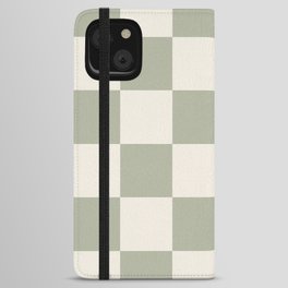 Checkered (Sage Cream) iPhone Wallet Case