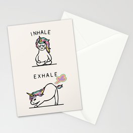 Inhale Exhale Unicorn Stationery Card