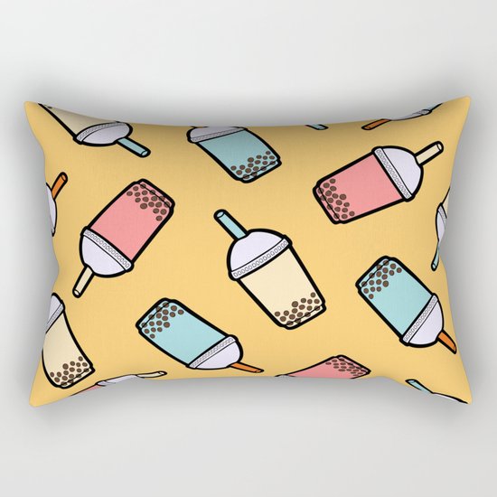 Bubble Tea Pattern Rectangular Pillow