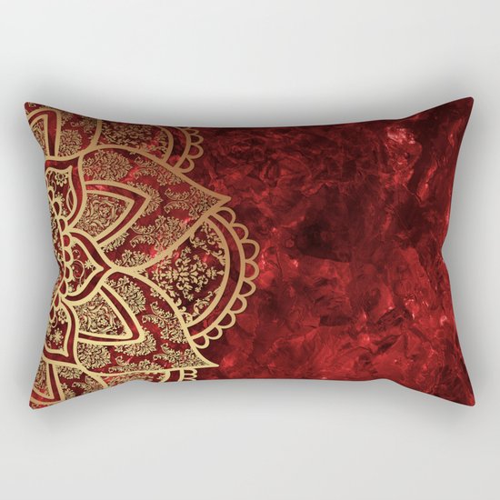 Mandala - Ruby Rectangular Pillow