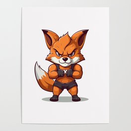 Cute Bodybuilder Fox Poster