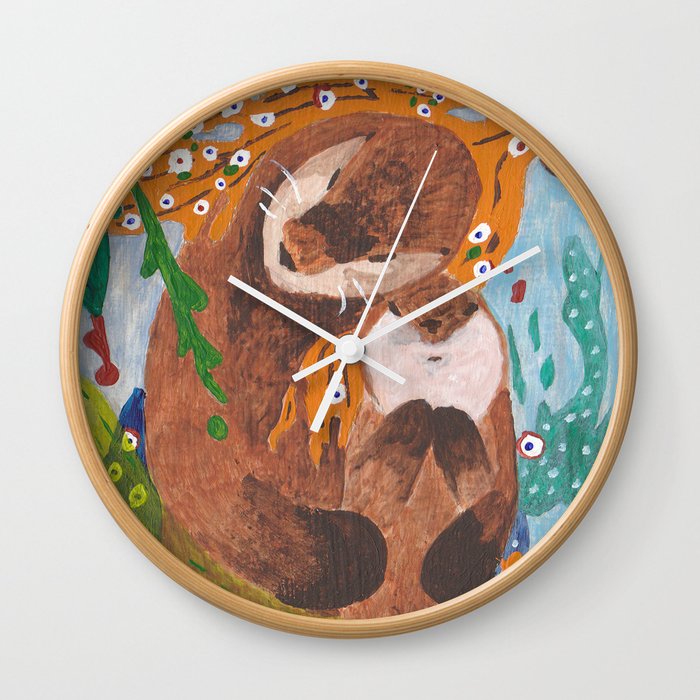 "If Klimt Painted Otters" Transformation Project Final Transformation Wall Clock