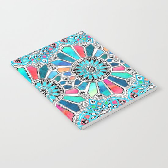 Iridescent Watercolor Brights on White Notebook