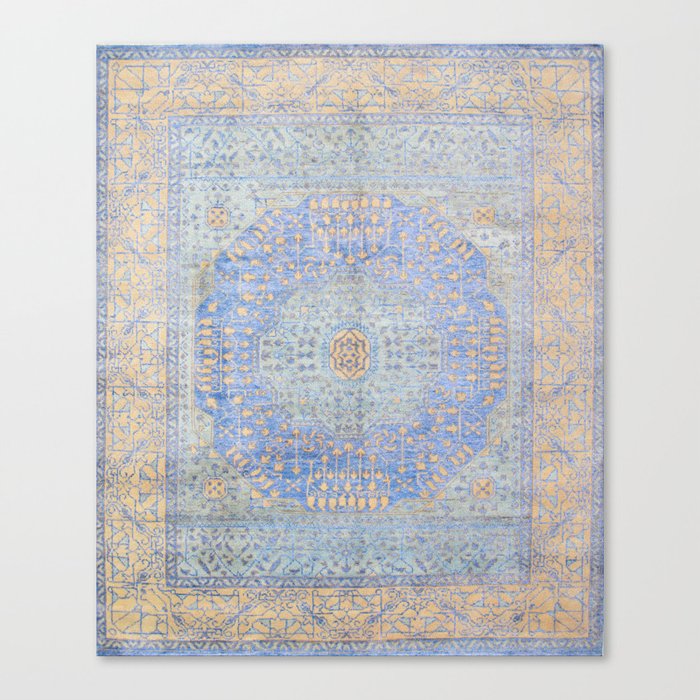 Powder Blue Lemon Antique Persian Mamluk Canvas Print