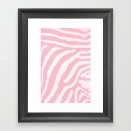 Pastel pink zebra print Framed Art Print