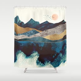 Blue Mountain Reflection Shower Curtain