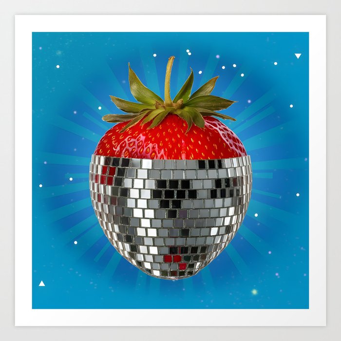 Funky Berry - The Disco Strawberry Art Print