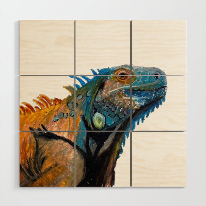 Colorful Lizard Wood Wall Art