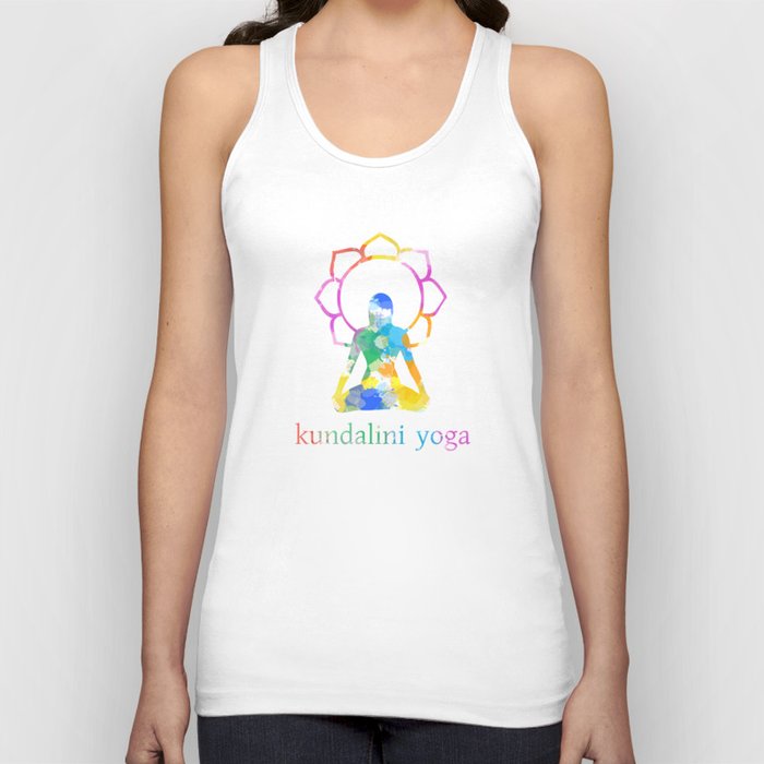 Kundalini Yoga and meditation watercolor quotes in rainbow colors Tank Top
