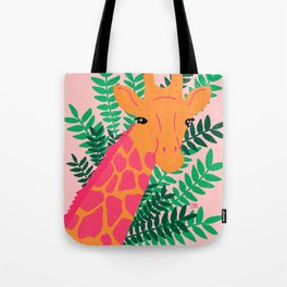 Giraffe - pink and green Tote Bag