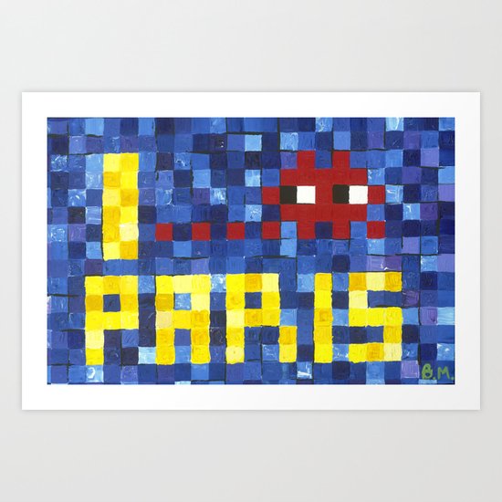I Space Invader Paris Art Print