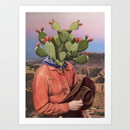 Cactus Cowboy Art Print