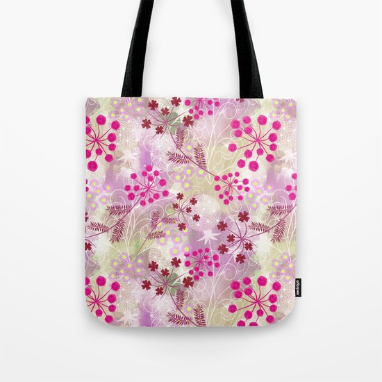 bright floral pattern ,watercolor background. Tote Bag