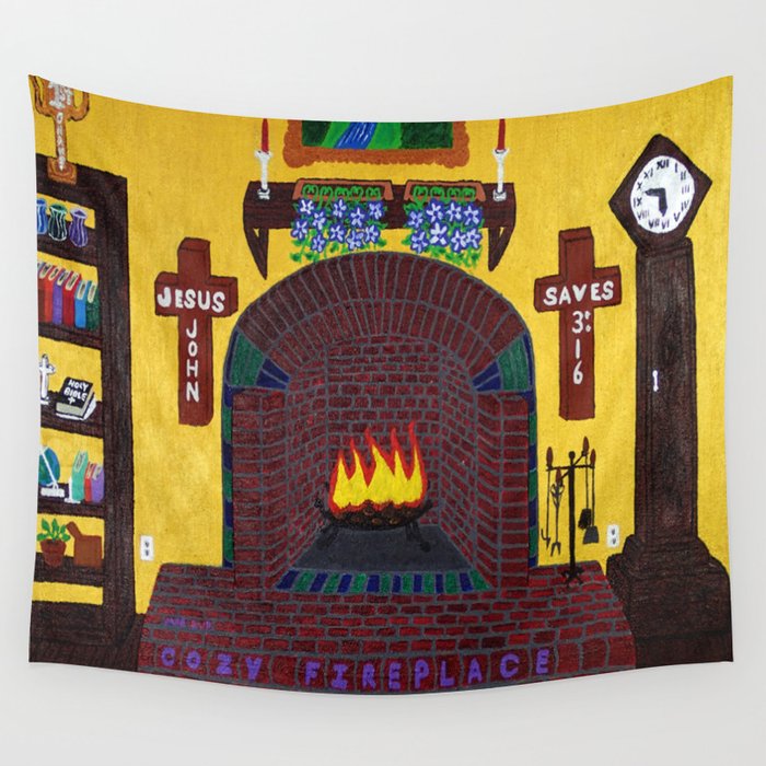 Fireplace tapestry store
