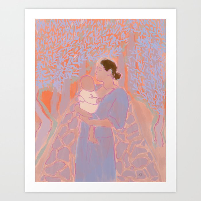 Mother and Child Outdoors Art Print