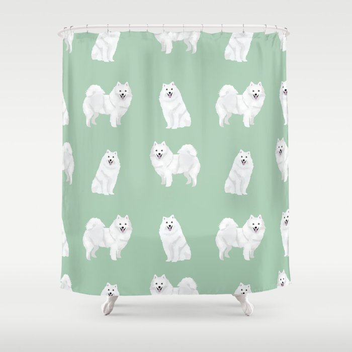Japanese Spitz pure breed dog pattern pet gifts for dog lovers Shower Curtain