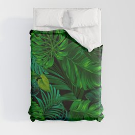 Fancy Tropical Floral Pattern Duvet Cover