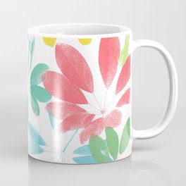 Colorful summer tropical leaves art print Coffee Mug