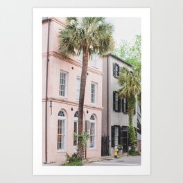 Pink and Palm Tree - Charleston Photography Art Print