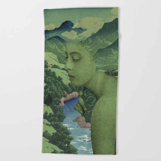 GREEN JEAN Beach Towel