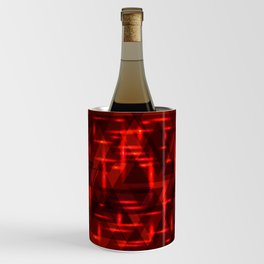 Red intersections on a dark metal background. Wine Chiller