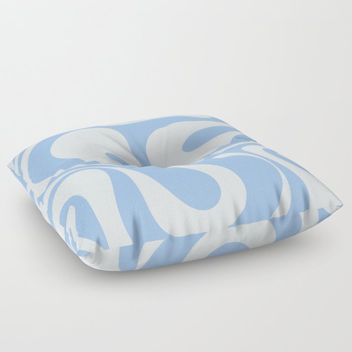 Mod Swirl Retro Abstract Pattern in Light Powder Blue Floor Pillow