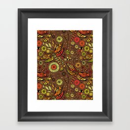 Fly, fly dragonfly on brown Framed Art Print