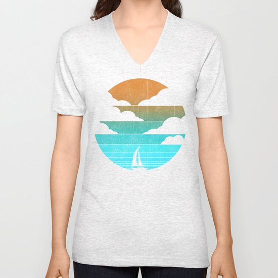 Go West (sail away in my boat) Unisex V-Neck