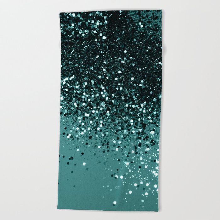 Teal Mermaid Ocean Glitter #3 #shiny #decor #art #society6 Beach Towel