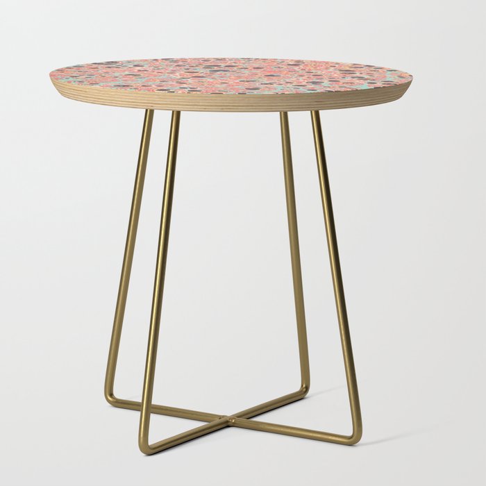 Boho mineral pattern brown and pink Side Table