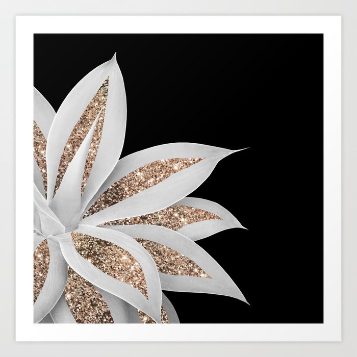 Agave Finesse Glitter Glam #6 #tropical #decor #art #society6 Art Print