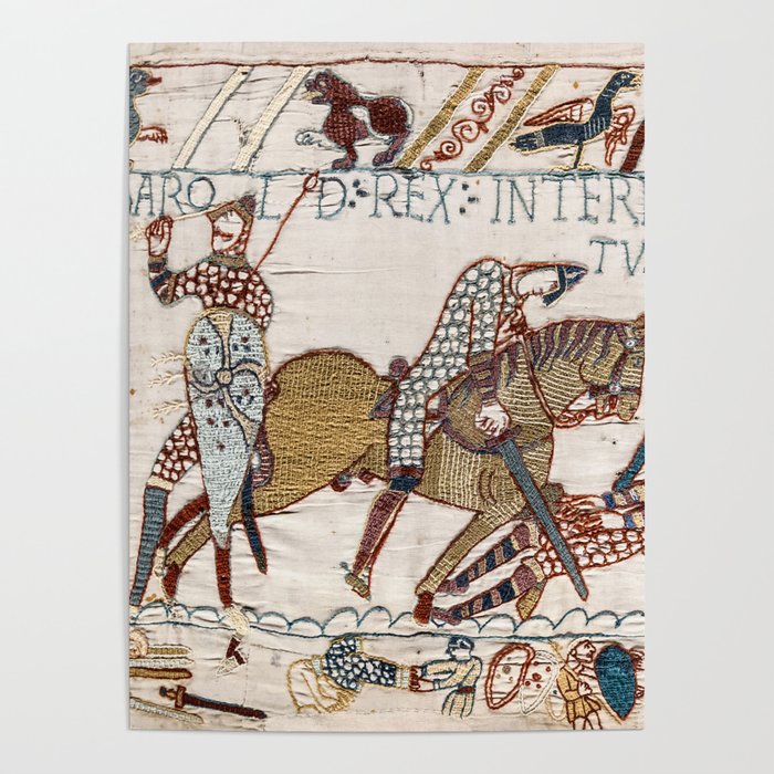 Battle of Hastings Bayeux Tapestry King Harold Is Killed Arrow In Eye