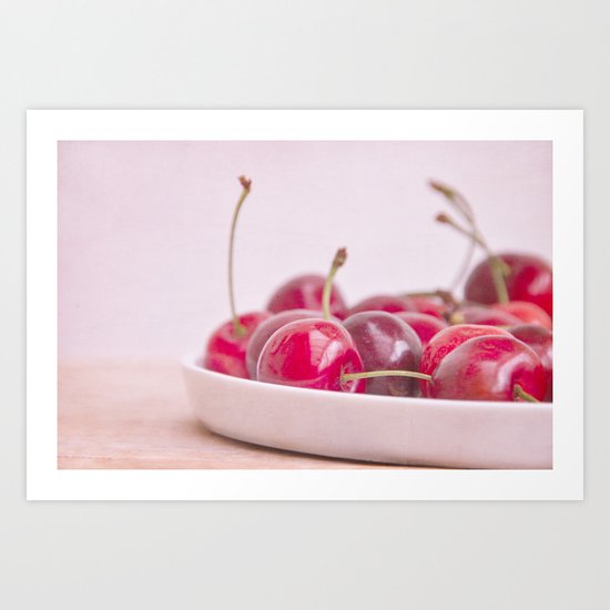 still life with cherries Art Print