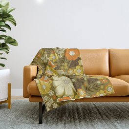 1970s Retro/Vintage Floral Pattern Throw Blanket