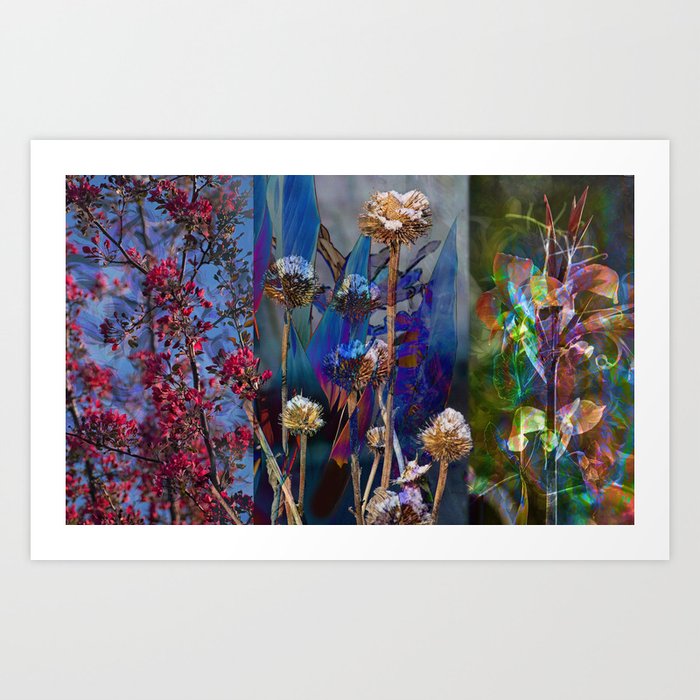Spring Returns With Persephone Garden Collage Art Print